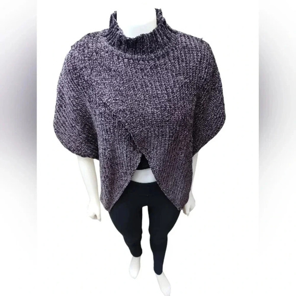 Elan Sweater/Shawl SS Gray Knit Wraparound Style One Size - Picture 2 of 7